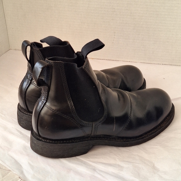 ADDISON SHOE CO  BLK LEATHER STEEL TOE MOLDER SLIP ON WORK BOOTS - 7… - Picture 9 of 9